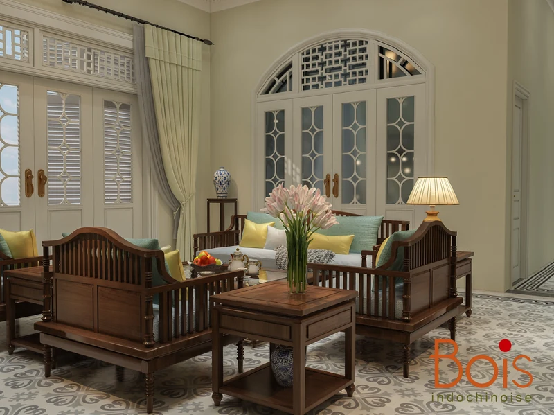 Phòng khách và sảnh tầng 1 — Phối cảnh 06