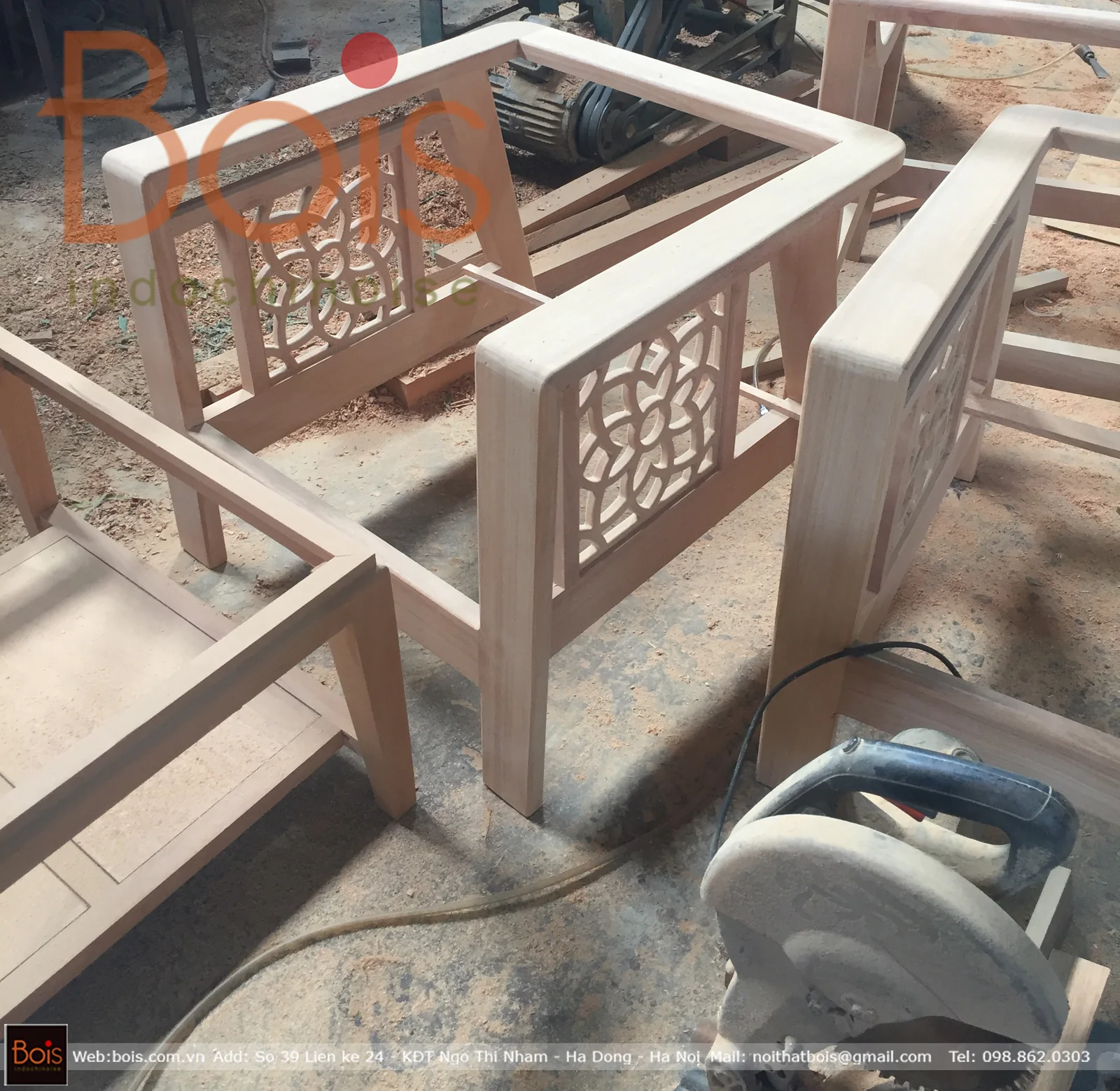 Ảnh phần mộc — Phần mộc của đồ nội thất trong quá trình Bois tổ chức thực hiện cho công trình.